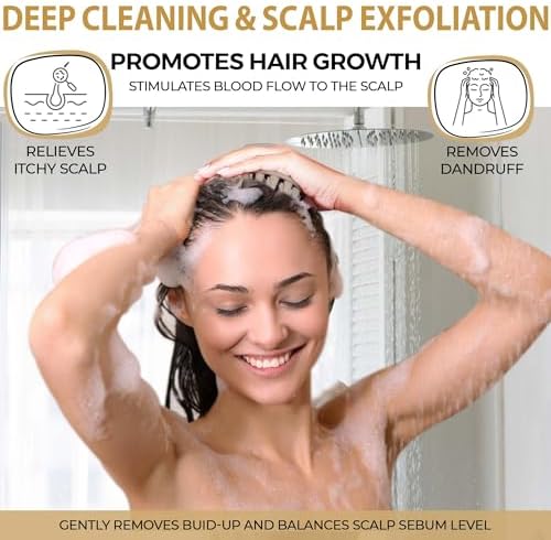 Fiora Naturals Scalp Massager Shampoo Brush, Silicone Scrubber, BPA Free - Image 4