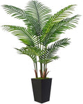 Flydeer 6FT Artificial Palm Tree with Tall Black Planter, Floor Plant by Unknown