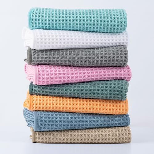 MICROFI Microfiber Waffle Bath Towels, 3 Pieces, Oversized, Soft, Absorbent, Fast Drying, Lint Free, Includes Bath, Face and Hand Towels 430 GSM - Image 6