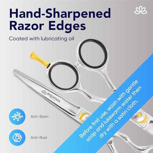 Equinox Razor Edge Series Professional Hair Scissors - 6.5” Premium Japanese Stainless Steel Hair Cutting Scissors, Hair Shears, Hair Razors for Hair Cutting, Barber Accessories & Hair Salon Supplies - Image 3