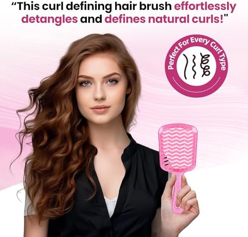 Detangling Hair Brush for All Wet or Dry Hair Types, Pain-Free Brushing Durable, Anti-Static Bristles, Lightweight Handle, Vented Wave UltraFlex Hair Brush (Rose Quartz Pink) - Image 5