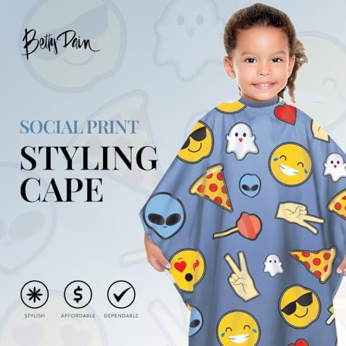 Betty Dain Kids Styling Haircut Cape, Social Kids Print, 30" x 36" - Image 2