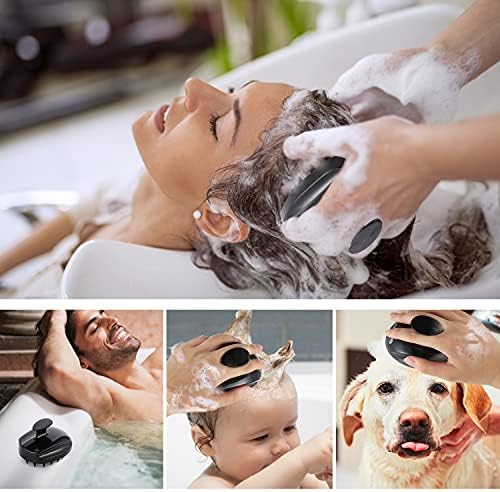 Sosoon Scalp Massager Shampoo Brush, Hair Scalp Scrubber Shower Hair Brush Head Massager for Stress Relax Hair Growth, Dandruff Brush Scalp Exfoliator for Women Men Kids Pets, Black - Image 7
