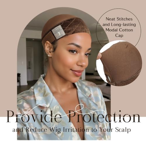 Brown Wig Cap with Wig Band, Wig Grip Cap to Hold Wig in Place, 2PCS - Image 4