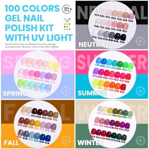 Beetles Gel Nail Polish Kit with U V Light, 100 Colors Gel Nail Kit 133 Pcs - Image 2