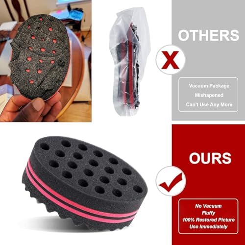 2 Pcs Afro Twist Set: Upgrade Hair Sponge and Comb for Men/Women Curls, Barber & Personal Styling - Image 2