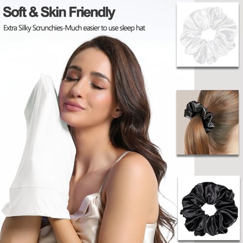 Satin Bonnets for Sleeping Adjustable Silk Lined Bonnet Sleep Cap Hair Wrap - Image 6