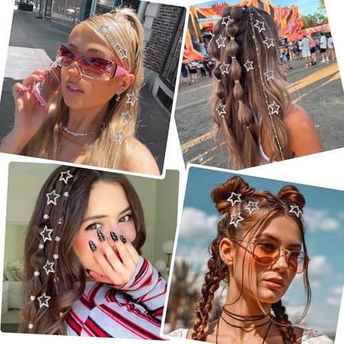 VIBILIA 18 Pcs Star Hair Clips Y2K Non-Slip Snap Hair Accessories,Silver - Image 7