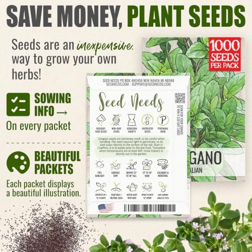 Seed Needs Italian Oregano Seeds to Plant an Herb Garden - 2 Packs - Image 3