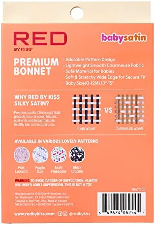 Red by Kiss Baby Satin Bonnet Sleep Caps Hair Wraps Hair Bonnet - Image 4