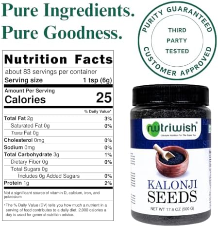 Nutriwish Raw Kalonji Seeds | 17.6 oz (500 g) | Nigella Seeds | Seeds for Eating | 100% Natural - Image 2