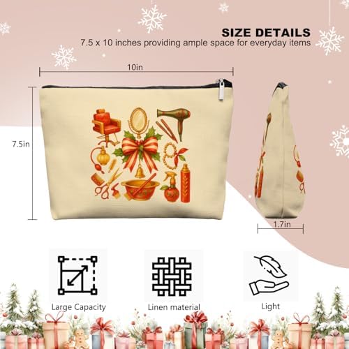 Chrisamas Hairstylist Gifts Women Makeup Bag Make Up Bag, Cosmetic Bags for Hairstylists, Hairdresser Gifts for Cosmetology Student Teen Girls - Image 2