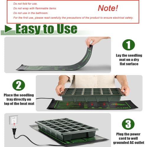 2 Pack Seedling Heat Mat with Thermostat for Plants Seed Starting,10"x20.5" - Image 4