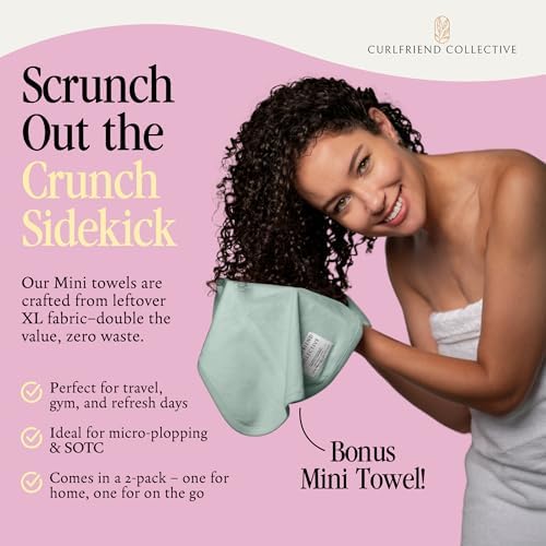 Curlfriend Collective Cotton Cloud T-Shirt Hair Towel Duo, Sage The Day - Image 5