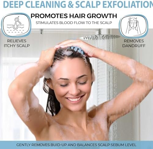 Fiora Naturals Scalp Massager Shampoo Brush, Silicone Scrubber, BPA Free - Image 4