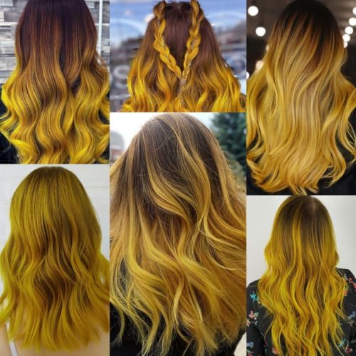 Gold Hair Extensions Clip in Synthetic Colored Hairpieces 14 PCS - Image 6