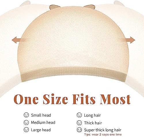 IKOCO HD Wig Cap, 8Pcs Transparent Wig Cap for Women Thin, Light Brown - Image 2