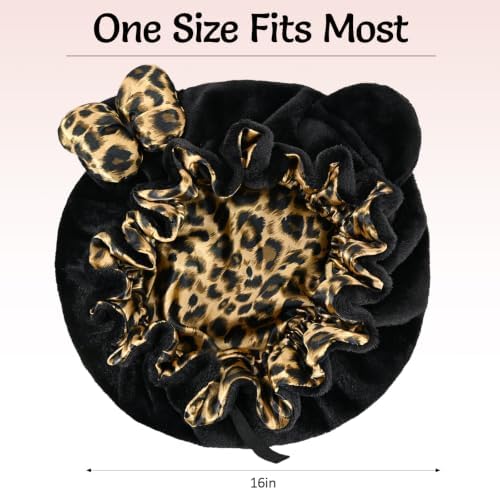 Cute Bear Ears Bow Bonnet Adjustable Sleep Cap Women Large - Image 3