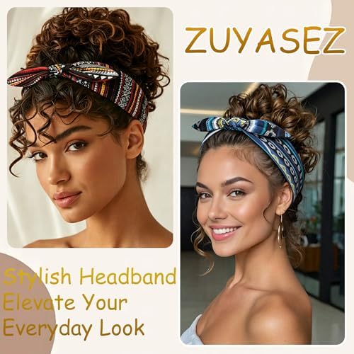 6 Pcs Short Bow Headbands for Women Boho Twist Knotted Hair Bands - Image 7