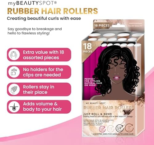 My Beauty Spot Flexi Rods, 18 Pc Foam Hair Rollers for Heatless Curls - Image 6