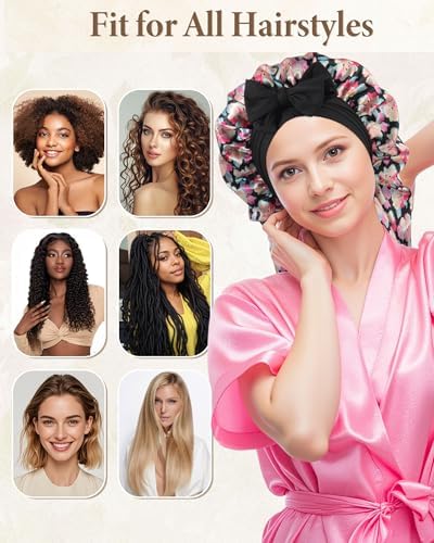 AWAYTR Reversible Long Satin Hair Bonnet for Braids Sleeping Women - Image 5