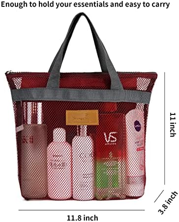 TOPASION Mesh Shower Caddy Bag Portable Hanging Toiletry and Bath Organizer with Zipper for Travel, Gym, Camping, College Dorms, Beach - Image 5