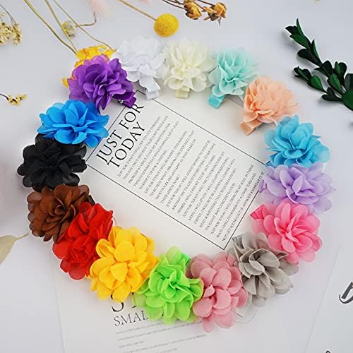 DED 40PCS 2" Chiffon Flower Hair Bows Clips for Girls Infants Toddlers - Image 6