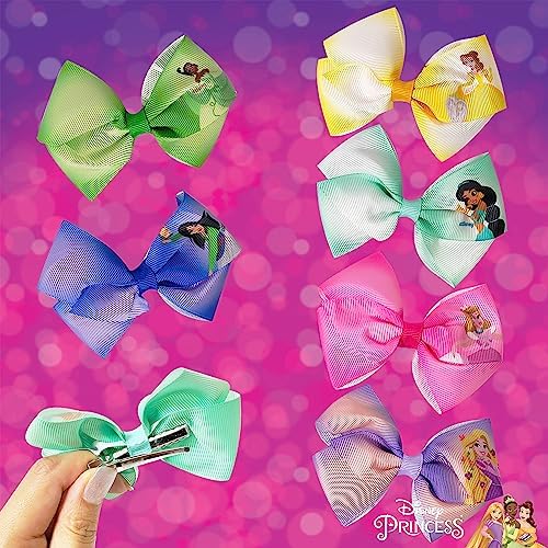 Disney Princess - Girls Hair Accessories Gift Set - Kids Hair Bows - 7 Pcs 4 Inch Bundle - Different Princess on Each Clip - Alligator Clip Ages 3+ - Image 6