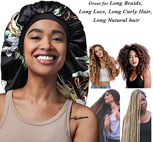 Jumbo Night Hat Braids Satin Bonnet Large Satin Cap for Braids Mushroom - Image 2