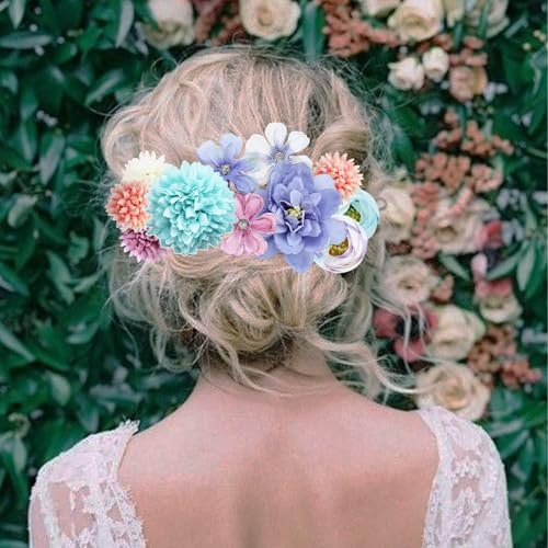 23 PCS Flower Hair Clip for Women Pink Purple Floral Hair Barrettes for Girls Rose Bride Barre Hair Accessories for Wedding - Image 3