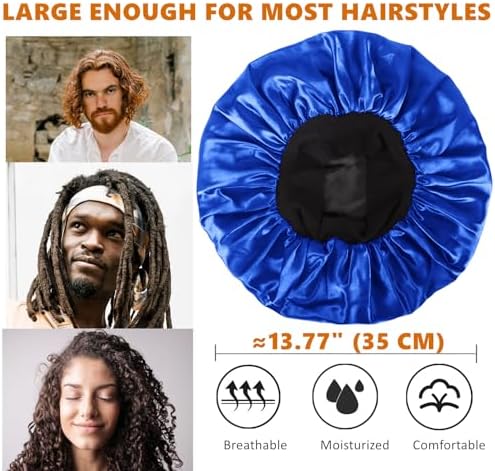Bonnet for Men Satin Hair Bonnet for Sleeping Women Silk Hair Sleep Cap - Image 3
