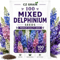 Garden Seeds for Planting, 100 Delphinium Mix by CZGrain