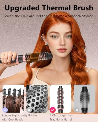 5-in-1 Ceramic Curling Wand Thermal Brush & Waver Iron Dual Voltage - Image 3