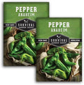 Anaheim Chili Pepper Seeds for Planting - 2 Packs by SurvivalGardenSeeds