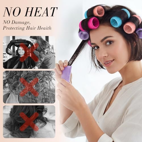 24 Pcs Self-Grip Small Hair Rollers Curlers Set, 25 mm, 4 Colors - Image 6