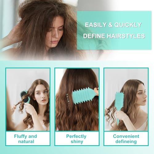 Curl Defining Hair Brush, 2025 Flash Hair Styling Brush for Curly Hair, Shaping & Defining Curls for Women（Green) - Image 3