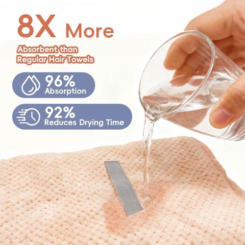 Large Microfiber Hair Towel for Women, Super Soft Absorbent Quick - Image 4