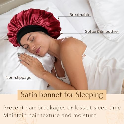 YANIBEST Soft Satin Bonnet for Men Women, Sleep Cap to Maintain Moisture - Image 4