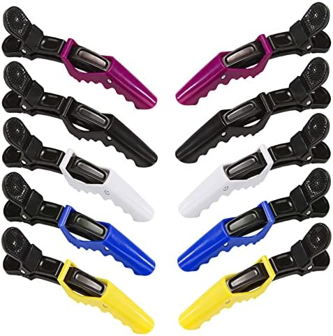 Pastel Alligator Hair Clips Set - 10 Non-Slip Sectioning Clips for Styling by EWSNM