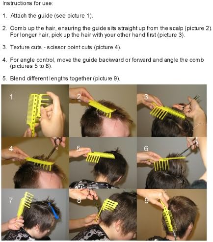Scissor Clipper Over Comb Hair Cutting Tool - Barber DIY Home Hair Trimming Guide Comb Set (Classic Set, Black) - Image 3