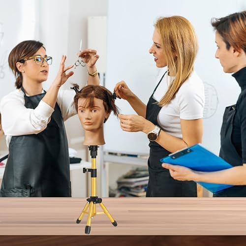 ZQIAN BEAUTY Wig Stand Tripod, 25 Inch Adjustable Mannequin Head Stand, Wig Head Stand for Training Heads And Canvas Block Head (Golden, Mannequin Head Not Included) - Image 7