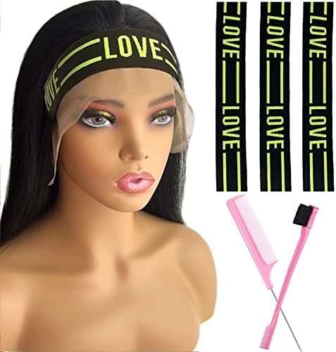 Wig Band and Lace Melting Band Set - Elastic Edge Wrap Bands to Keep Lace Front Wigs in Place and Lay Edges (5 Piece Set, Black Green) by Iraatraa