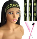 Wig Band and Lace Melting Band Set - Elastic Edge Wrap Bands to Keep Lace Front Wigs in Place and Lay Edges (5 Piece Set, Black Green) by Iraatraa