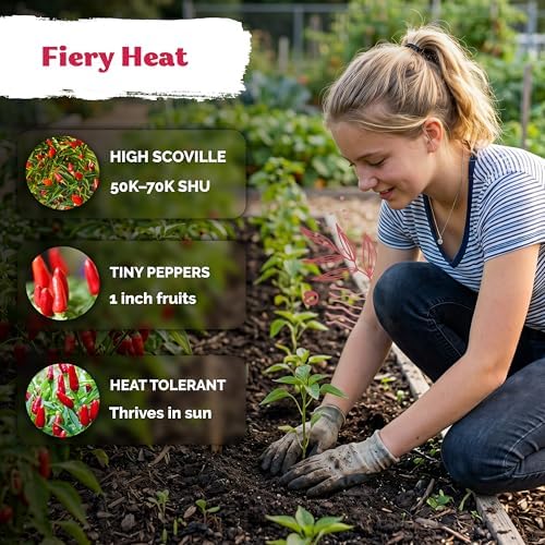 55 Hot Pequin Pepper Heirloom Vegetable Seeds for Planting, Capsicum Annuum - Image 4