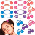 16pc Brightly Colored Ponytail Ball Hair Elastics -24mm Hair Ties for Kids by Expressions