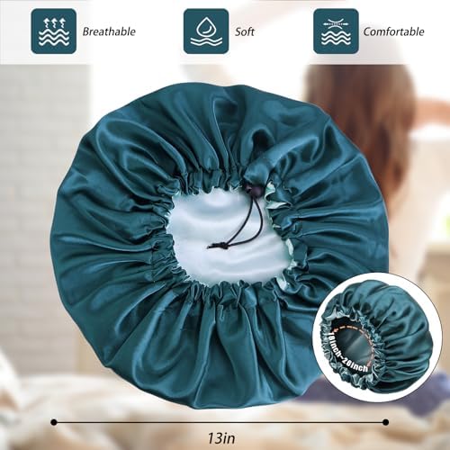 Edoneery Satin Bonnet for Sleeping Women, Double Layer Adjustable Sleep Cap - Image 6