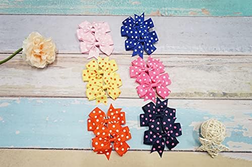 40Pcs 3" Hair Bows for Girls Toddler Pinwheel Polka Dot Bow Alligator Clips - Image 5