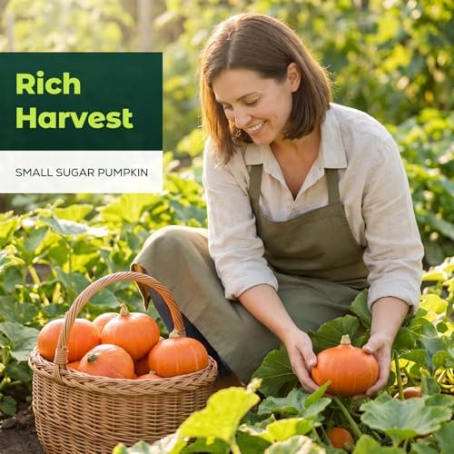 50 Heirloom Small Sugar Pumpkin Seeds for Planting – Sweet Pie Pumpkin, Compact Vines, High Germination, Ideal for Home Garden & Container - Image 5