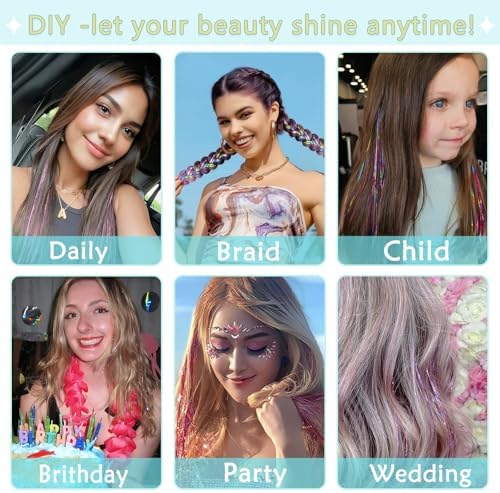 Hair Tinsel Clip in Dreamy Colorful Fairy Hair Tinsel Kit - Image 6