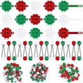 72 Pcs Hair Accessories Set - Self Hinged Barrettes, Hair Balls, Bow Flowers, Plastic Clips for Girls, Baby, Toddler (Red, Green, White) by Jutom